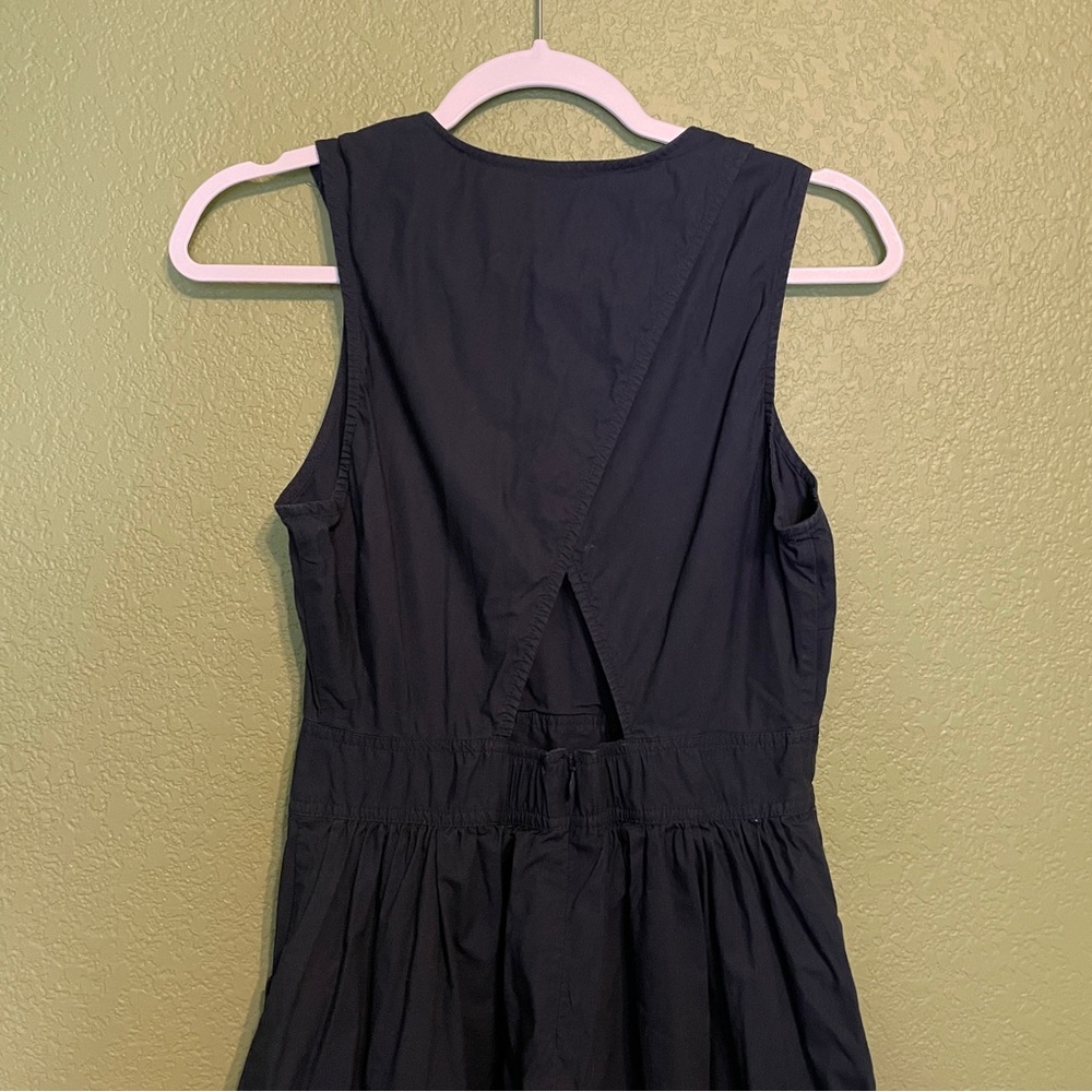 J Crew Cotton Poplin Apron Dress Size 2 Navy - Picture 5 of 5